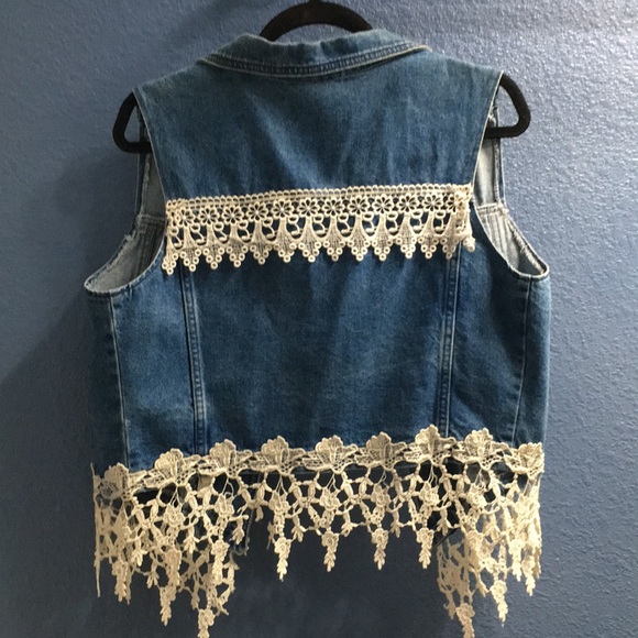 Vintage denim lace vest - Picture 5 of 8